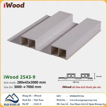 Lam 2 Sóng Cao Nhựa Giả Gỗ Ốp Tường Ốp Trần iWood 2S43-9