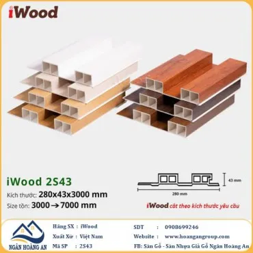 Lam 2 Sóng Cao Nhựa Giả Gỗ Ốp Tường Ốp Trần iWood 2S43