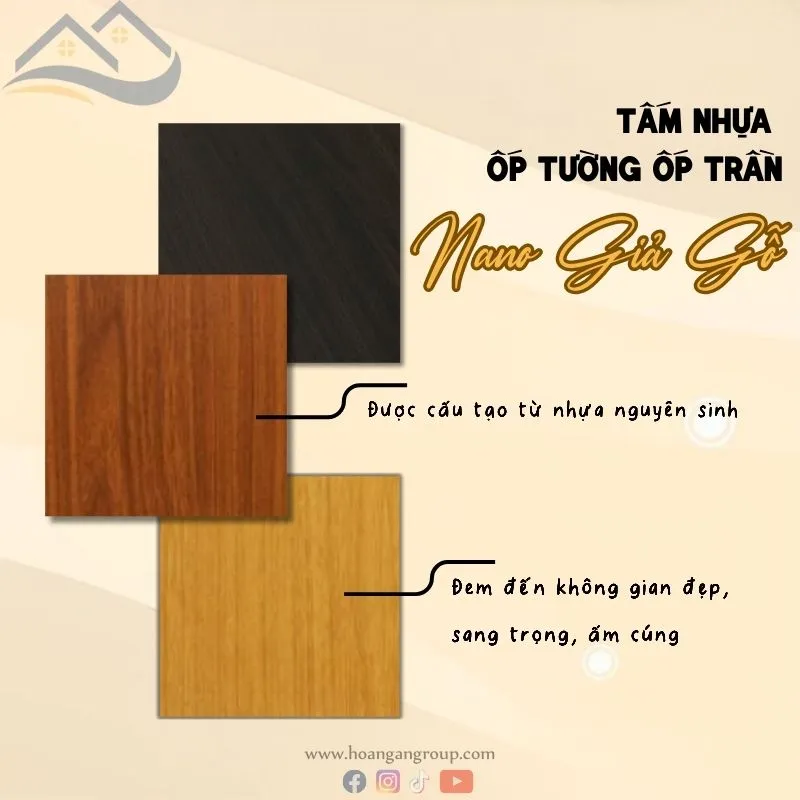 Tấm Nhựa Ốp Tường Ốp Trần Nano Giả Gỗ Hobi Wood