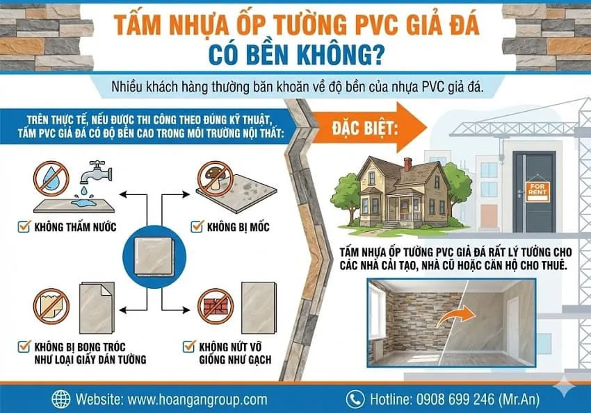 Tấm Nhựa Ốp Tường PVC Giả Đá Có Bền Không? Tấm Nhựa Ốp Tường PVC Giả Đá Có Bền Không?