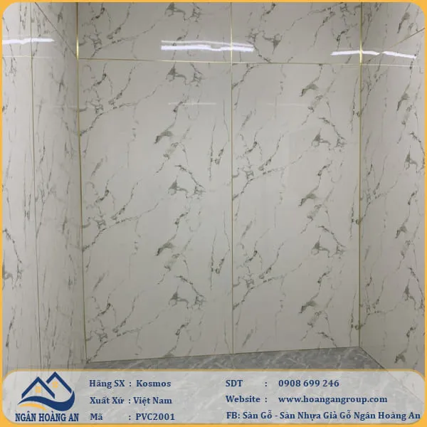 Ốp Tường Bằng Tấm Ốp PVC Giả Vân Đá Kosmos PVC2001 Tại Quận 7 TPHCM