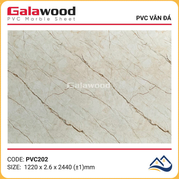 Tấm Nhựa Ốp Tường PVC Giả Đá Galawood PVC202