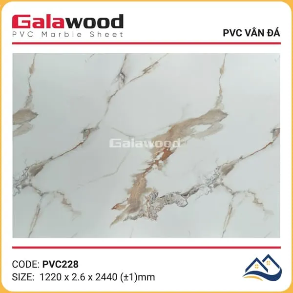 Tấm Nhựa Ốp Tường PVC Giả Đá Galawood PVC228