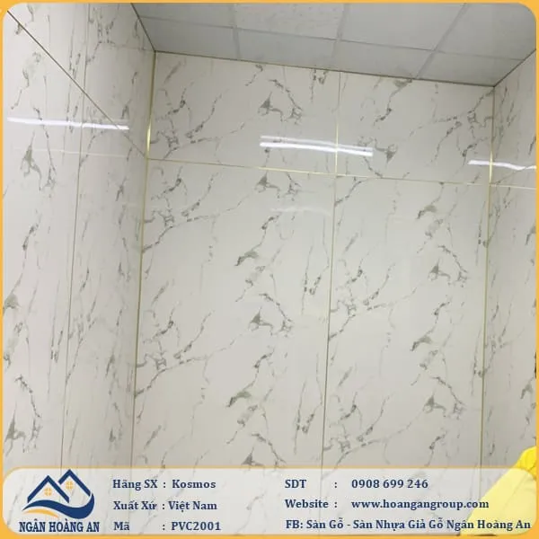 Ốp Tường Bằng Tấm Ốp PVC Giả Vân Đá Kosmos PVC2001 Tại Quận 7 TPHCM
