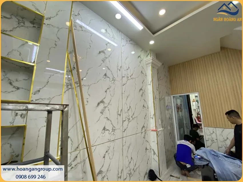 Tấm Nhựa PVC Giả Đá Kosmos Vân Đá Sắc Nét Sang Trọng 