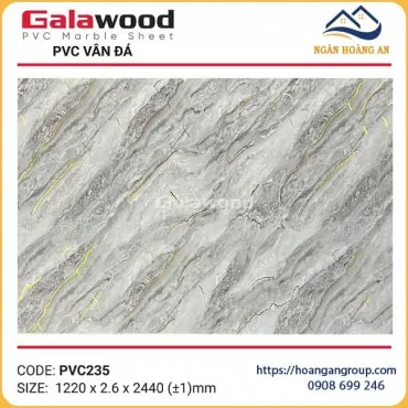 Tấm Nhựa Ốp Tường PVC Giả Đá Vân Mây Vàng Galawood PVC235 Dày 2.6mm
