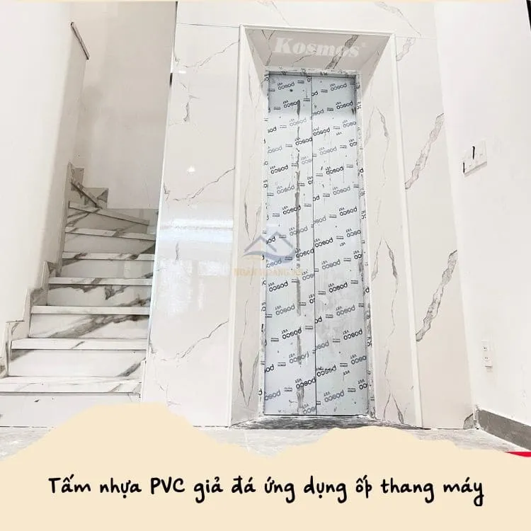 Tấm PVC Giả Đá Ứng Dụng Ốp Thang Máy