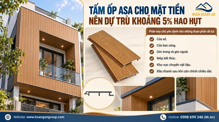 Tấm Ốp ASA Cho Mặt Tiền Nên Dự Trù Khoảng 5% Hao Hụt