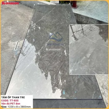 Tấm Ốp Than Tre Kosmos Vân Đá Pet Đen TT-805