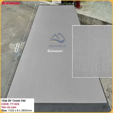 Tấm Ốp Than Tre Kosmos 8mm Vân Vải TT-820