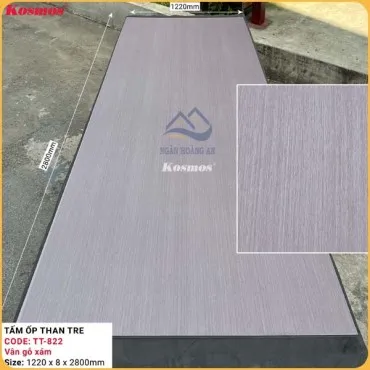 Tấm Ốp Đa Năng Sợi Than Tre Kosmos Vân Gỗ TT-822