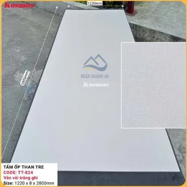 Tấm Ốp Than Tre Kosmos 8mm Vân Vải TT-824