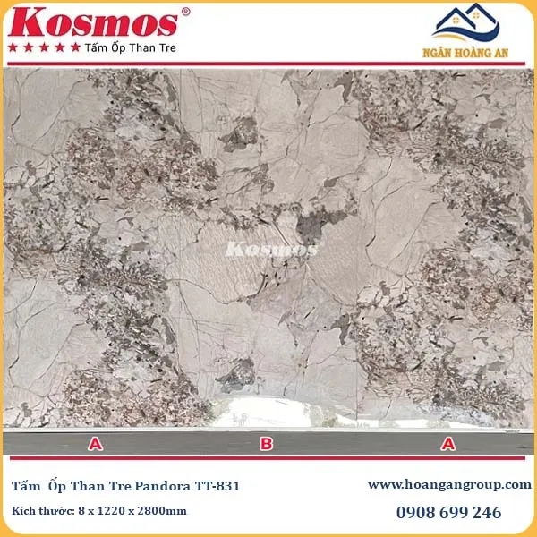 Tấm Ốp Than Tre Pandora Kosmos 8mm TT-831 Tấm Ốp Than Tre Pandora Kosmos 8mm TT-831