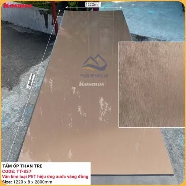 Tấm Ốp Than Tre Kosmos Kim Loại Pet Hiệu Ứng Xước TT-837