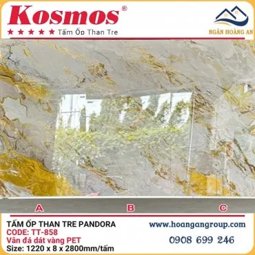Tấm Ốp Than Tre Kosmos TT-858 Dát Vàng