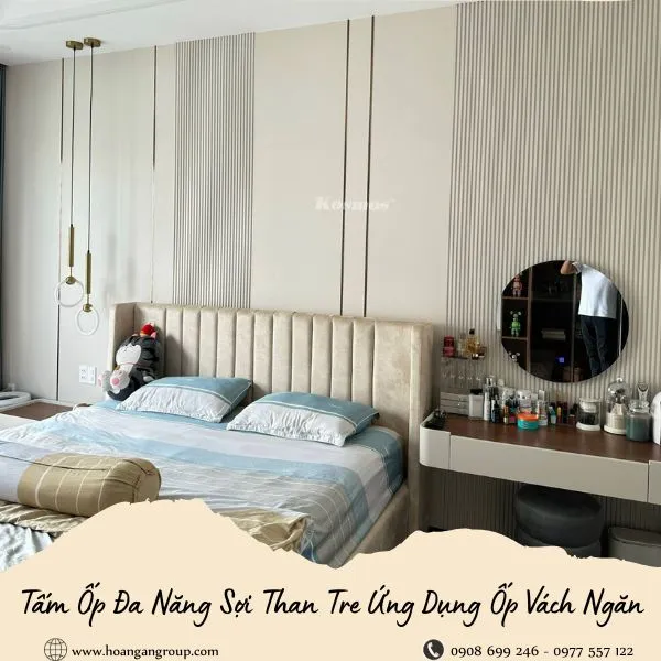 Tấm Ốp Đa Năng Sợi Than Tre Ứng Dụng Ốp Vách Ngăn Phòng Ngủ