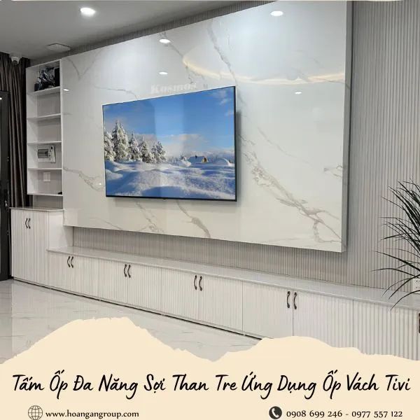 Tấm Ốp Đa Năng Sợi Than Tre Ứng Dụng Ốp Vách Tivi