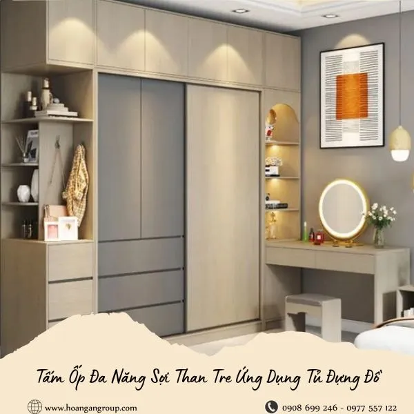 Tấm Ốp Đa Năng Sợi Than Tre Ứng Dụng Làm Tủ Đồ Nội Thất