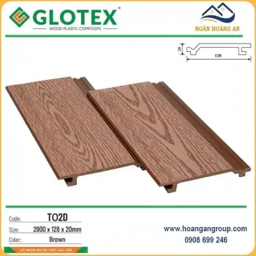 Tấm Ốp Gỗ Nhựa Ngoài Trời Glotex TO2D Brown