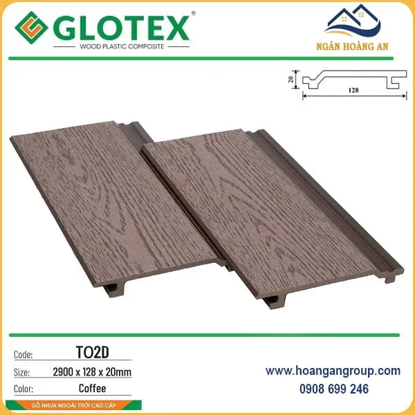 Tấm Ốp Gỗ Nhựa Ngoài Trời Glotex TO2D Coffee Tại Quận 2 TPHCM Tấm Ốp Gỗ Nhựa Ngoài Trời Glotex TO2D Coffee Tại Quận 2 TPHCM