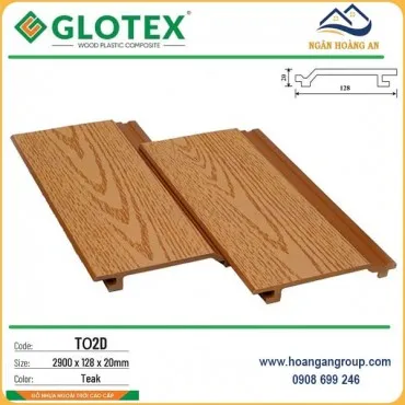 Tấm Ốp Gỗ Nhựa Ngoài Trời Glotex TO2D Teak