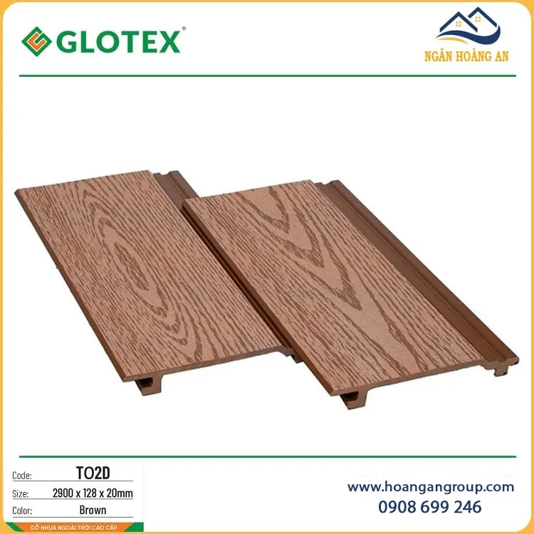 Tấm Ốp Gỗ Nhựa Ngoài Trời Ốp Tường Glotex TO2D Brown Tấm Ốp Gỗ Nhựa Ngoài Trời Ốp Tường Glotex TO2D Brown