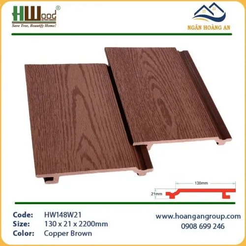 Tấm Ốp Trần Ngoài Trời Hwood HW148W21 Copper Brown