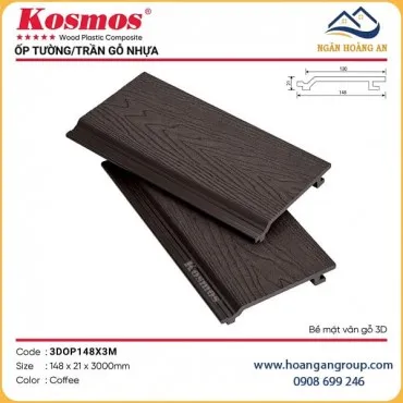 Ốp Trần Gỗ Nhựa Ngoài Trời Kosmos 3DOP148X3M Coffee Dài 3m