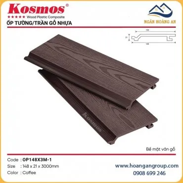 Tấm Ốp Gỗ Nhựa Ngoài Trời Kosmos OP148X3M-1 Coffee