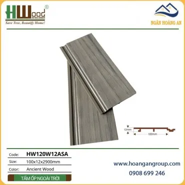 Tấm Ốp Gỗ Nhựa Ngoài Trời ASA Hwood HW120W12ASA Ancient Wood