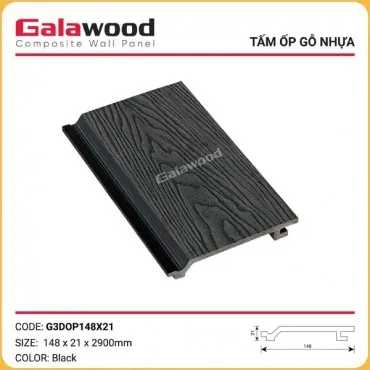 Tấm Ốp Gỗ Nhựa Ngoài Trời Galawood G3DOP148X21 Black		