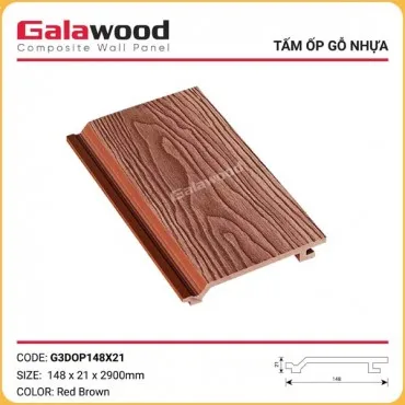 Tấm Ốp Gỗ Nhựa Ngoài Trời Galawood G3DOP148X21 Red Brown		