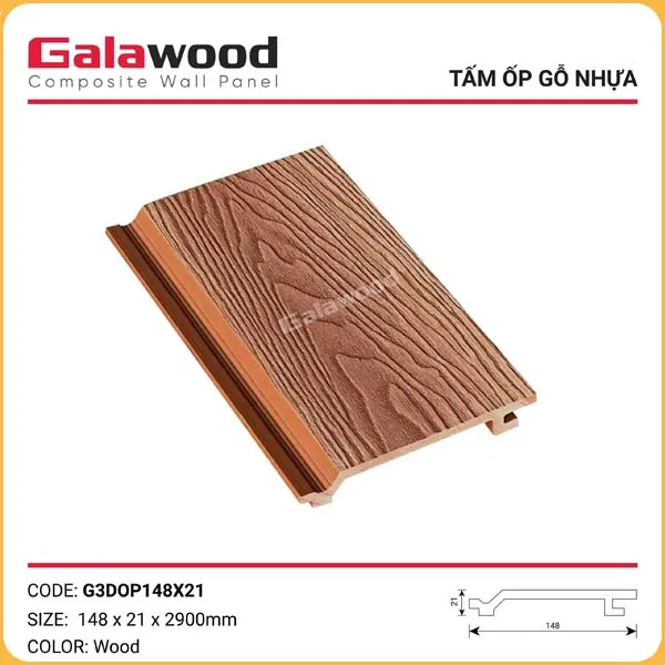 Tấm Ốp Gỗ Nhựa Ngoài Trời Galawood Ốp Trần
