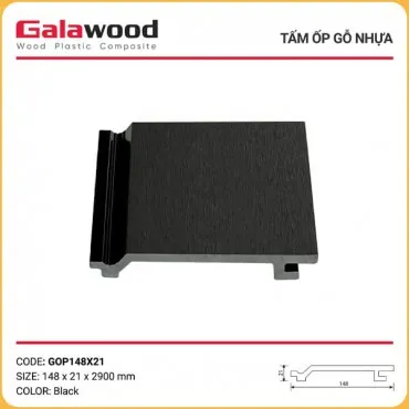 Tấm Ốp Gỗ Nhựa Ngoài Trời Galawood GOP148X21 Black 