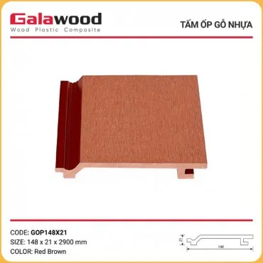 Tấm Ốp Gỗ Nhựa Ngoài Trời Galawood GOP148X21 Red Brown