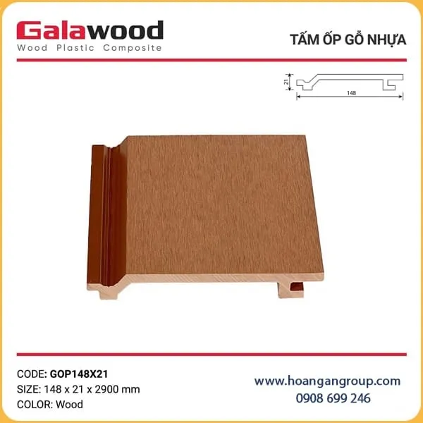 Tấm Ốp Gỗ Nhựa Ngoài Trời Galawood GOP148X21 Wood Tại Củ Chi TPHCM