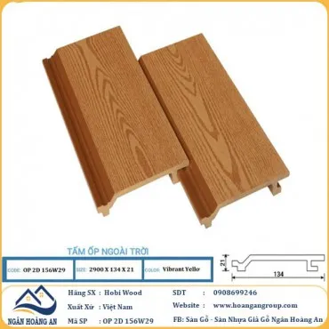 Tấm Ốp Gỗ Nhựa Ngoài Trời Hobi Wood OP2D 156W29 Vibrant Yellow