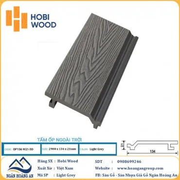 Tấm Ốp Gỗ Nhựa Ngoài Trời Hobi Wood Vân 3D Light Grey