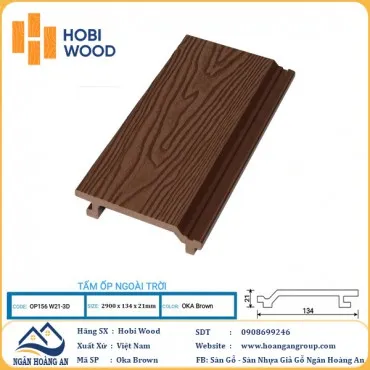Tấm Ốp Gỗ Nhựa Ngoài Trời Hobi Wood Vân 3D Oka Brown
