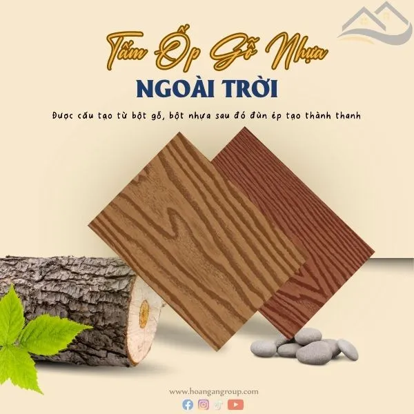 Tấm Ốp Gỗ Nhựa Ngoài Trời Hobi Wood Cấu Tạo Từ Bột Gỗ Và Bột Nhựa