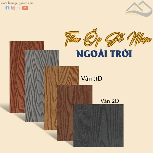 Tâm Ốp Gỗ Nhựa Ngoài Trời Hobi Wood Có Hai Loại Vân Gỗ