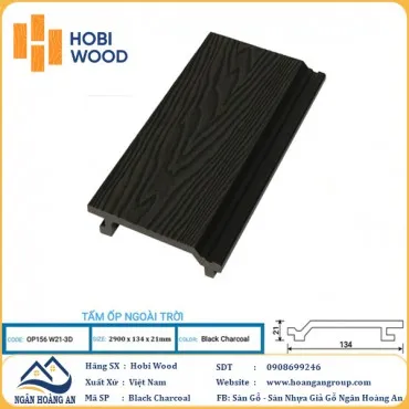 Tấm Ốp Gỗ Nhựa Ngoài Trời Hobi Wood Vân 3D Black Charcoal