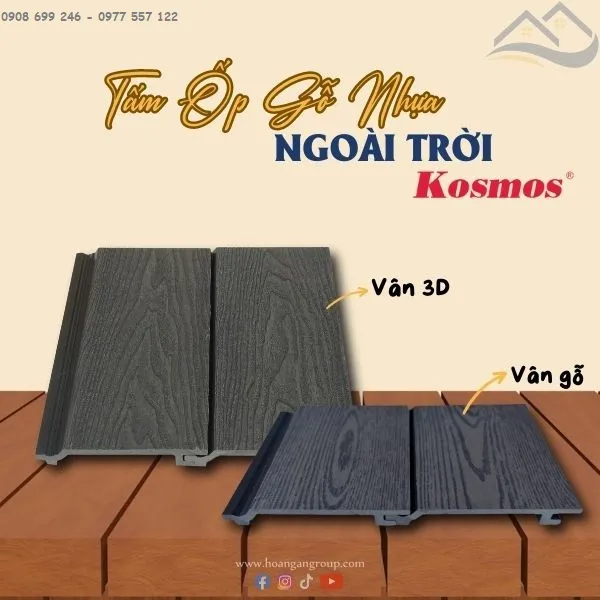Tấm Ốp Gỗ Nhựa Ngoài Trời Kosmos Có Đa Dạng Kiểu Dáng