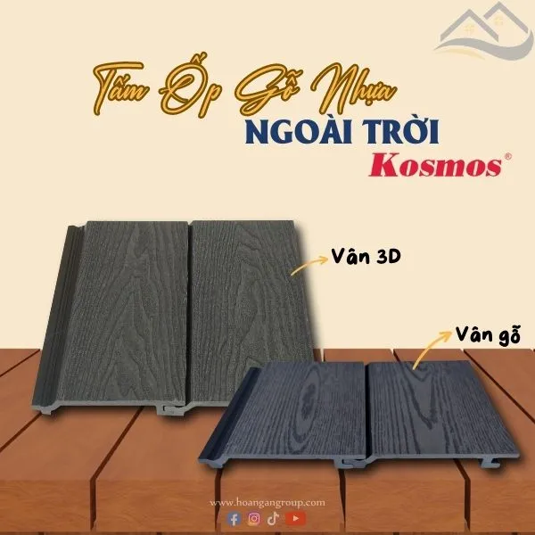 Tấm Ốp Gỗ Nhựa Ngoài Trời Kosmos Có Hai Loại Vân Gỗ