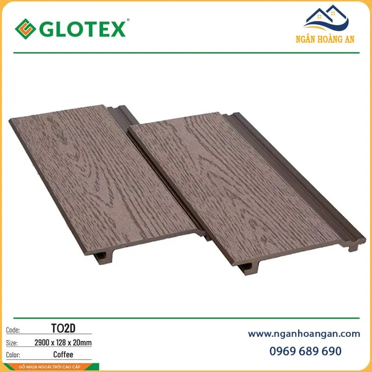 Gỗ Nhựa Ngoài Trời Ốp Ban Công Glotex TO2D Coffee Gỗ Nhựa Ngoài Trời Ốp Ban Công Glotex TO2D Coffee