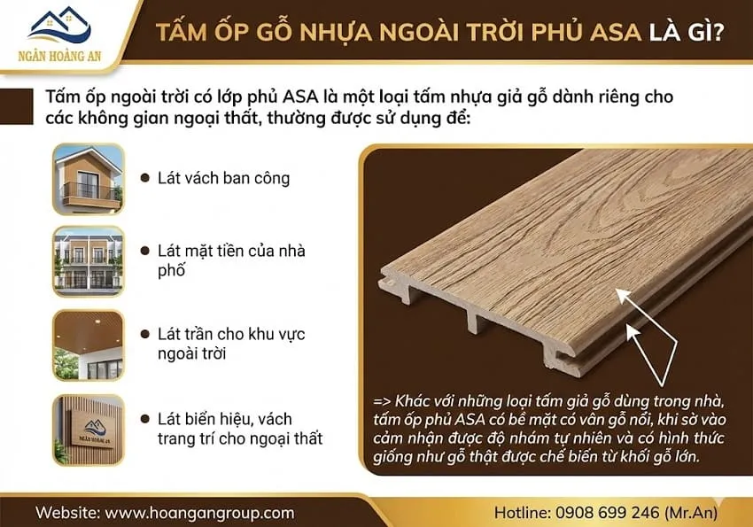 Tấm Ốp Gỗ Nhựa Ngoài Trời Phủ ASA Là Gì?