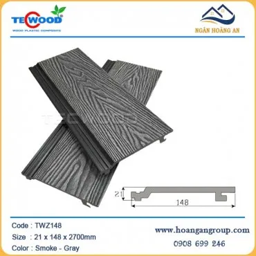Tấm Ốp Gỗ Nhựa Ngoài Trời TecWood TWZ148 Smoke Gray
