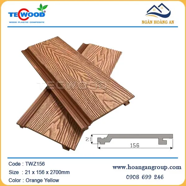 Ốp Trần Gỗ Nhựa Ngoài Trời TecWood TWZ156 Yellow