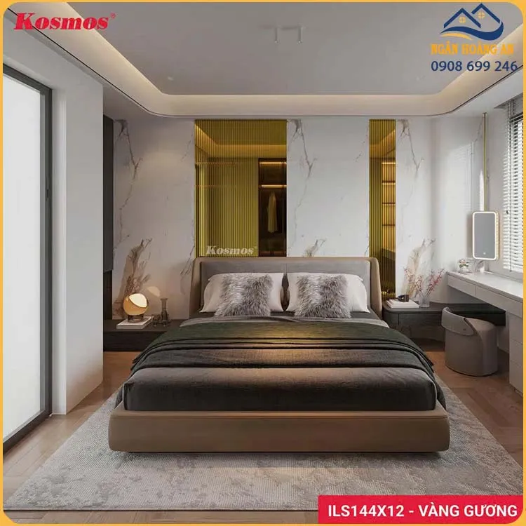 Tấm Ốp Inox 304 Lam Sóng Kosmos ILS144X12-VG Vàng Gương