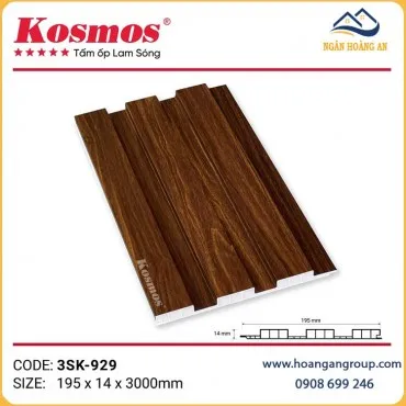 Tấm Ốp Lam 3 Sóng Chân Kép Nhựa Giả Gỗ Kosmos 3SK-929
